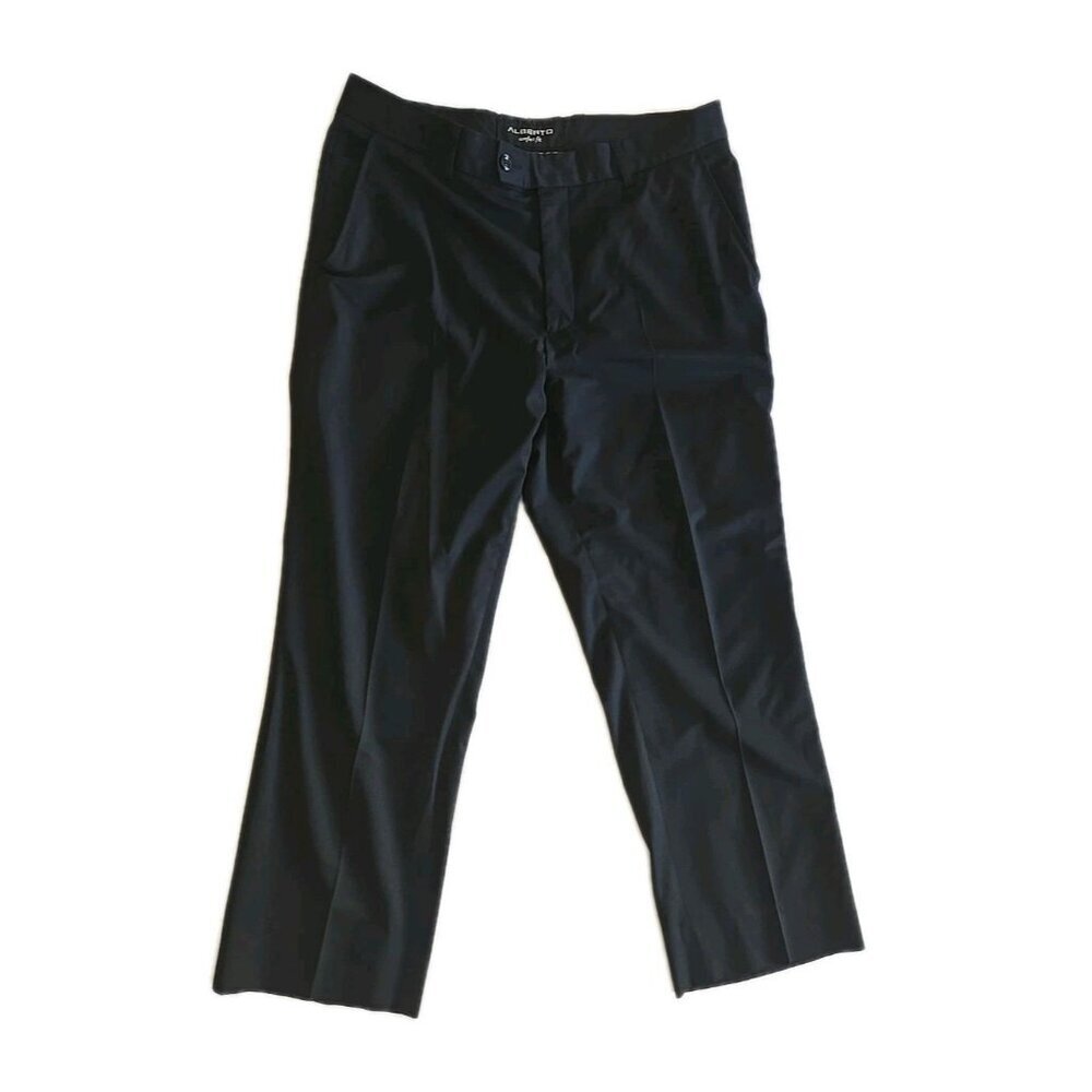 Alberto Comfort Fit Black Pants 36x29 James Ceramica Size 52 Smart Casual